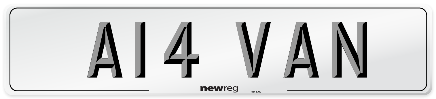 A14 VAN Number Plate from New Reg